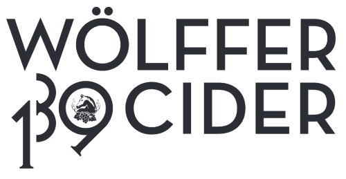 A plain black text logo for Wolffer Cider
