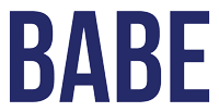 Babe Wine logo in blue.