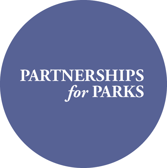 Purple circle with title "Partnership for Parks"